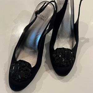 Stuart Weitzman Slingback satin pumps